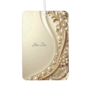 Pour Voiture Désodorisant floral orné élégant en or