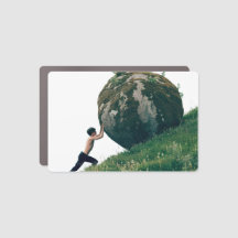 Sisyphus Rolling Boulder Rectangle Magnet de voitu