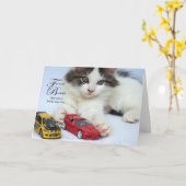 Pour vos cartes d'anniversaire (chat) (Fleur jaune)