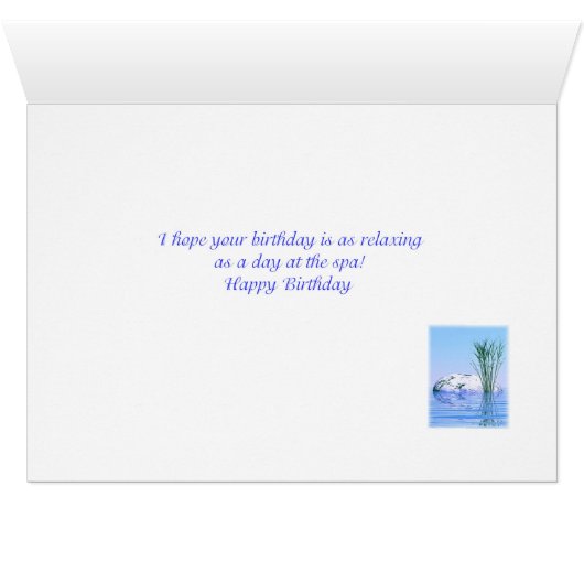 Pour votre Cousin, un Spa comme, anniversaire bleu (Intérieur Horizontal (Bas))