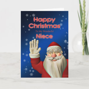 Pour votre nièce, Père Noël ondulant la carte de