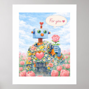 Pour Vous – Affiche Robot Floral