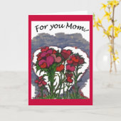 Pour vous carte du jour de mère de maman (Fleur jaune)