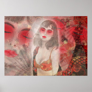 Pour vous dire une affiche d'histoire de geisha