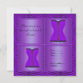 POURPLE MULTI ZEBRA BACHELORETTE INVITATION PARTI (Dos)