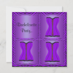 POURPLE MULTI ZEBRA BACHELORETTE INVITATION PARTI