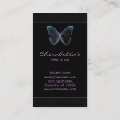 Pourpre bleu de papillon de spa de carte de visite (Dos)