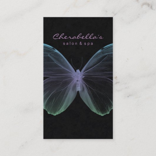 Pourpre bleu de papillon de spa de carte de visite (Devant)