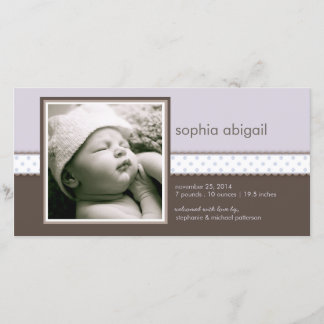 Pourpre | Brown Sweet Baby Girl Faire-part de nais