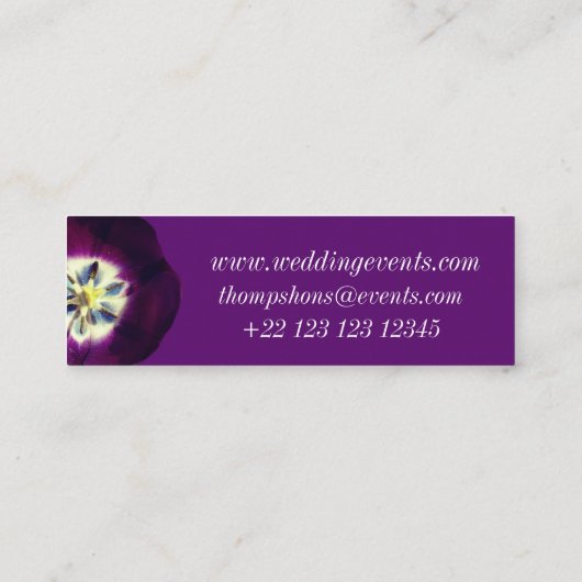 Pourpre, carte de visite, taille : Mini, 7,6 cm X (Dos)