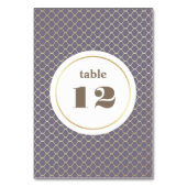 Pourpre | Cartes Numéro de table Motif Or (Dos)