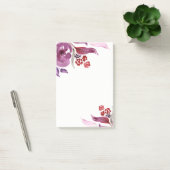 Pourpre d'aquarelle + Notes de post-it florales (Bureau)