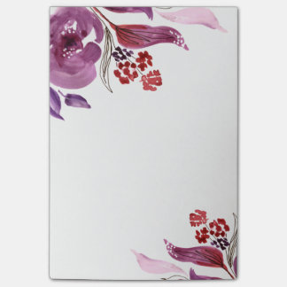 Pourpre d'aquarelle + Notes de post-it florales