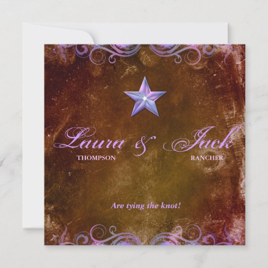 Pourpre de brun de cru de faire-part de mariage (Devant)