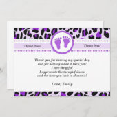 Pourpre de carte de remerciements de guépard de (Devant / Derrière)