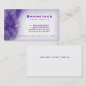 Pourpre de carte de rendez-vous de spa de salon de (Devant / Derrière)