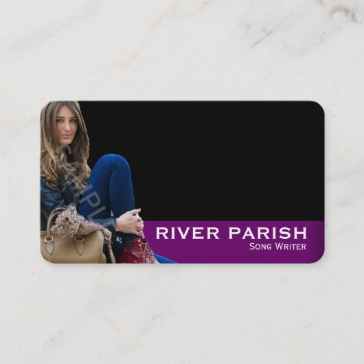 Pourpre de carte de visite de Headshot (Devant)