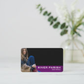 Pourpre de carte de visite de Headshot (Debout devant)