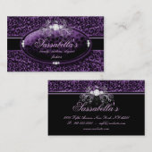 Pourpre de couronne de carte de visite de bijoux (Devant / Derrière)