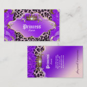 Pourpre de dentelle de léopard de carte de visite (Devant / Derrière)