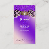 Pourpre de dentelle de léopard de carte de visite (Dos)