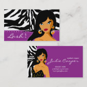 Pourpre de femme de zèbre de carte de visite de (Devant / Derrière)
