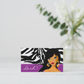 Pourpre de femme de zèbre de carte de visite de (Debout devant)