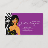 Pourpre de femme de zèbre de carte de visite de (Dos)