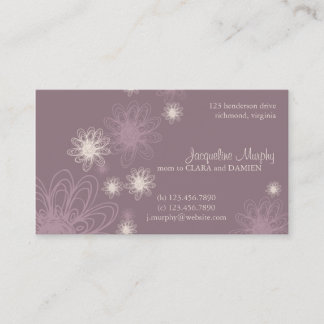 Pourpre de griffonnage de fleur • Carte de visite