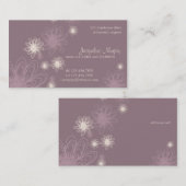 Pourpre de griffonnage de fleur • Carte de visite (Devant / Derrière)