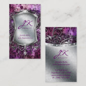 Pourpre de miroir de damassé de carte de visite de (Devant / Derrière)