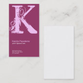 Pourpre de rose de carte de visite d'alphabet de (Devant / Derrière)