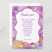 Pourpre de rose de fille de note de carte de (Devant / Derrière)