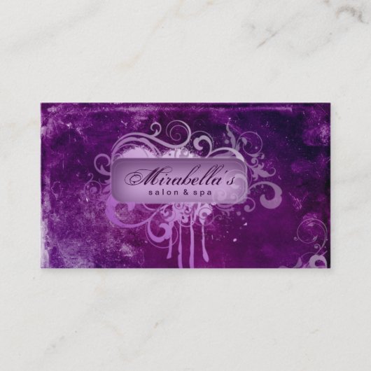 Pourpre de spa de salon de fleur de carte de (Devant)