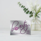 Pourpre d'étincelle de lèvres de beauté de carte (Debout devant)