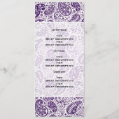 Pourpre élégant de motif de Paisley de menu de (Dos)