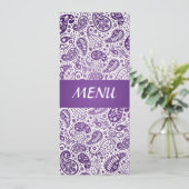 Pourpre élégant de motif de Paisley de menu de (Debout devant)