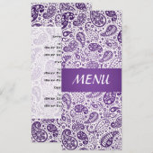Pourpre élégant de motif de Paisley de menu de (Devant / Derrière)