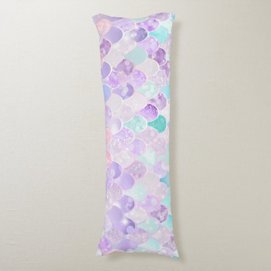 Pourpre en pastel de sirène mignonne, coussin de (Devant (Vertical))