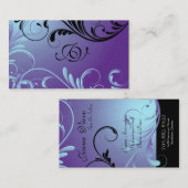 Pourpre et bleu de monogramme de carte de visite (Devant / Derrière)