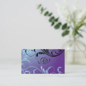 Pourpre et bleu de monogramme de carte de visite (Debout devant)