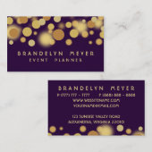 Pourpre et carte de visite de points de Bokeh d'or (Devant / Derrière)