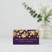 Pourpre et carte de visite de points de Bokeh d'or (Debout devant)