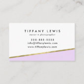 Pourpre et cartes de visite de confettis d'or (Dos)