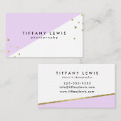 Pourpre et cartes de visite de confettis d'or (Devant / Derrière)