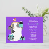 Pourpre et invitation de Fête de la mariée de (Debout devant)