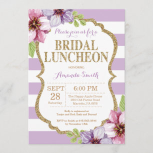 Pourpre et invitation nuptiale de déjeuner d'or