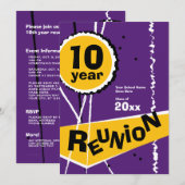 Pourpre et or invitation de la Réunion de classe (Devant / Derrière)