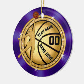 Pourpre et ornement de basket-ball d'or pour des (Gauche)