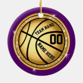 Pourpre et ornement de basket-ball d'or pour des (Dos)